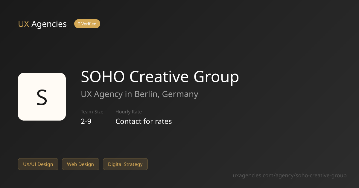 SOHO Creative Group - UX Agency in Berlin | UX Agencies | UX Agencies