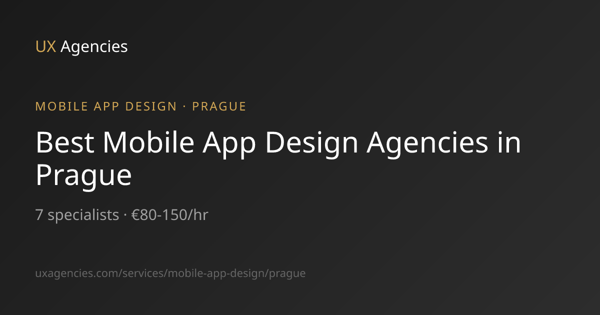 Best Mobile App Design Agencies in Prague (2026) | UX Agencies | UX ...